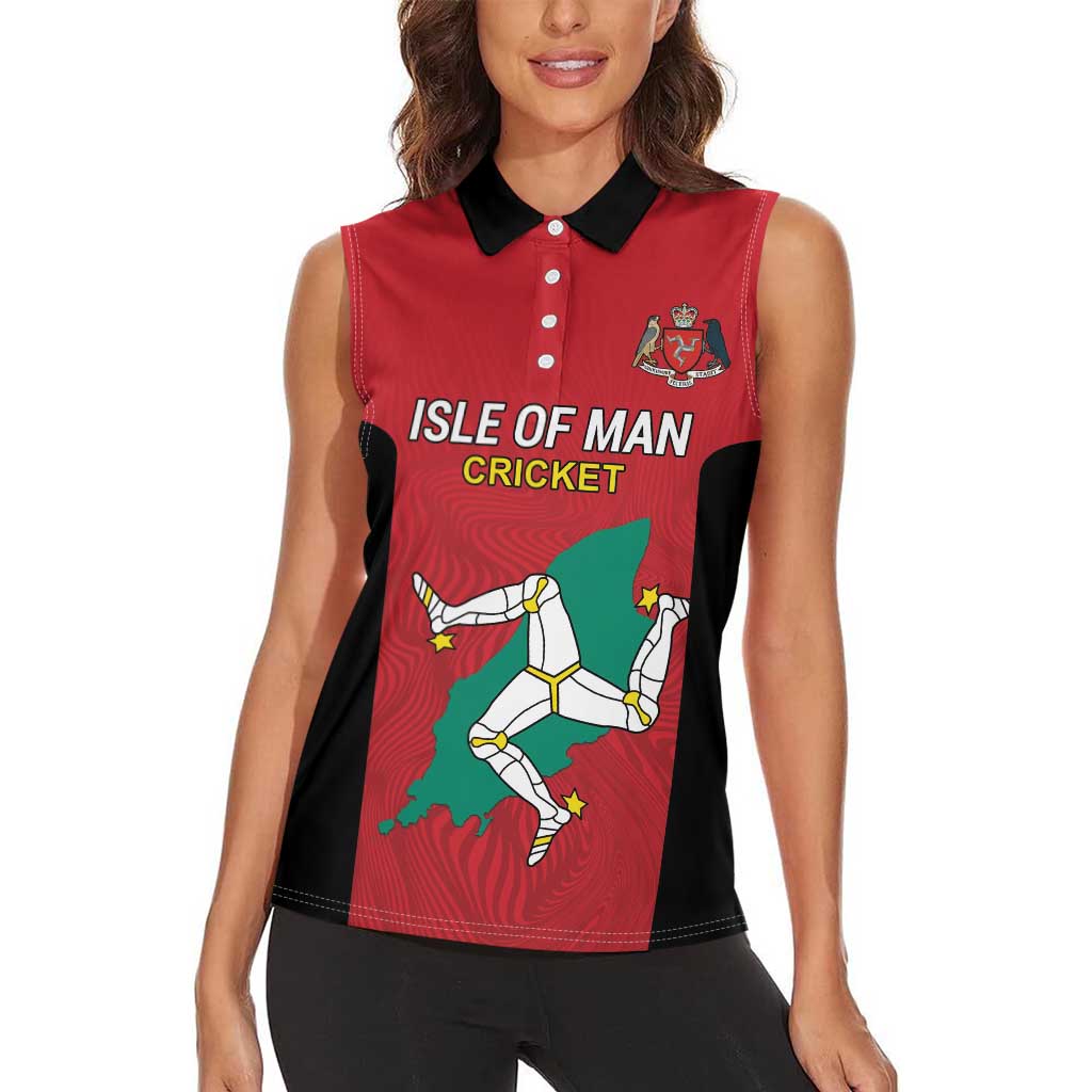 Custom Isle of Man Cricket Women Sleeveless Polo Shirt Quocunque Jeceris Stabit - Wonder Print Shop