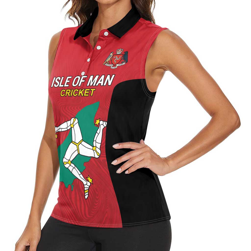 Custom Isle of Man Cricket Women Sleeveless Polo Shirt Quocunque Jeceris Stabit - Wonder Print Shop