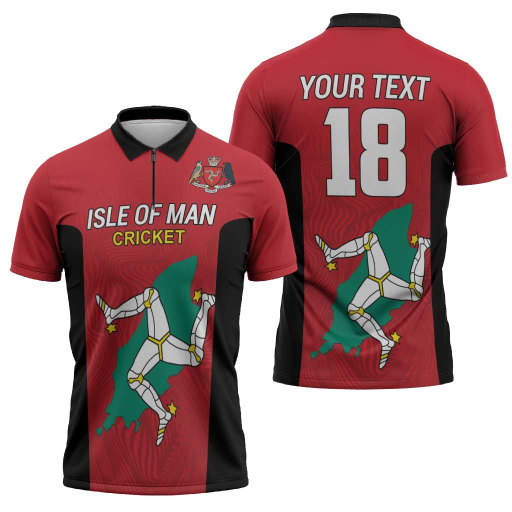 Custom Isle of Man Cricket Zipper Polo Shirt Quocunque Jeceris Stabit - Wonder Print Shop