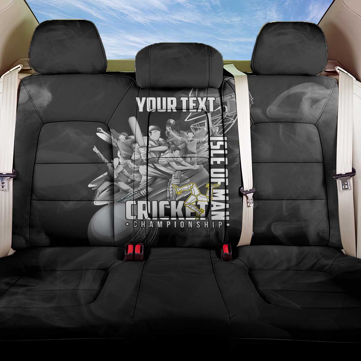 Personalized Isle of Man Cricket Back Car Seat Cover Go Champion - Wonder Print Shop