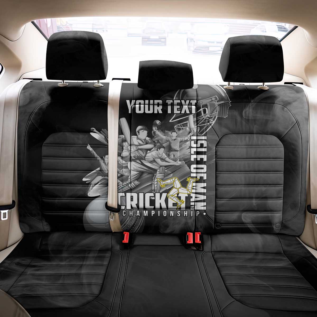 Personalized Isle of Man Cricket Back Car Seat Cover Go Champion - Wonder Print Shop