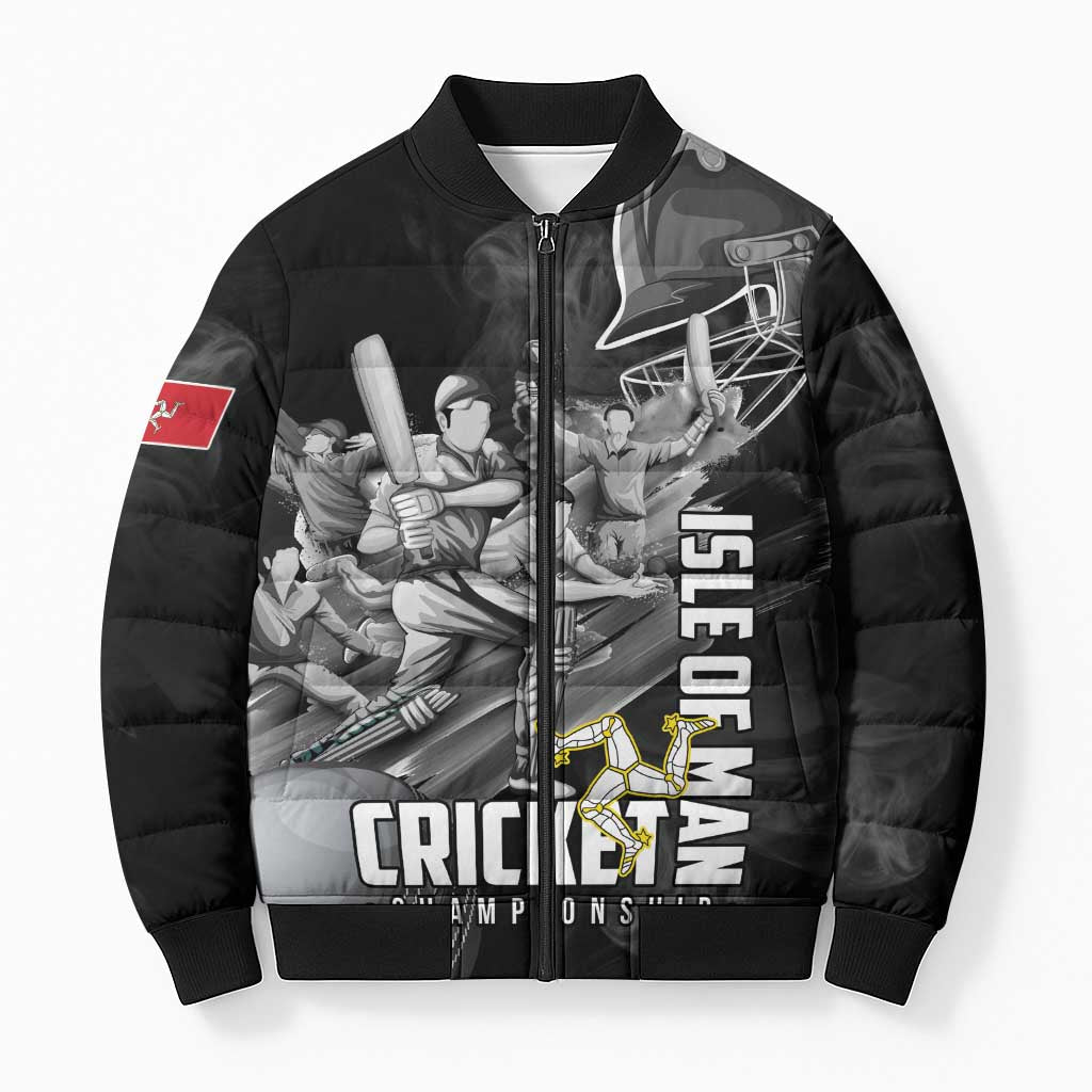 Personalized Isle of Man Cricket Bomber Puffer Jacket Go Champion - Wonder Print Shop