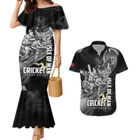 Personalized Isle of Man Cricket Couples Matching Mermaid Dress and Hawaiian Shirt Go Champion - Wonder Print Shop