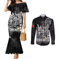Personalized Isle of Man Cricket Couples Matching Mermaid Dress and Long Sleeve Button Shirt Go Champion - Wonder Print Shop
