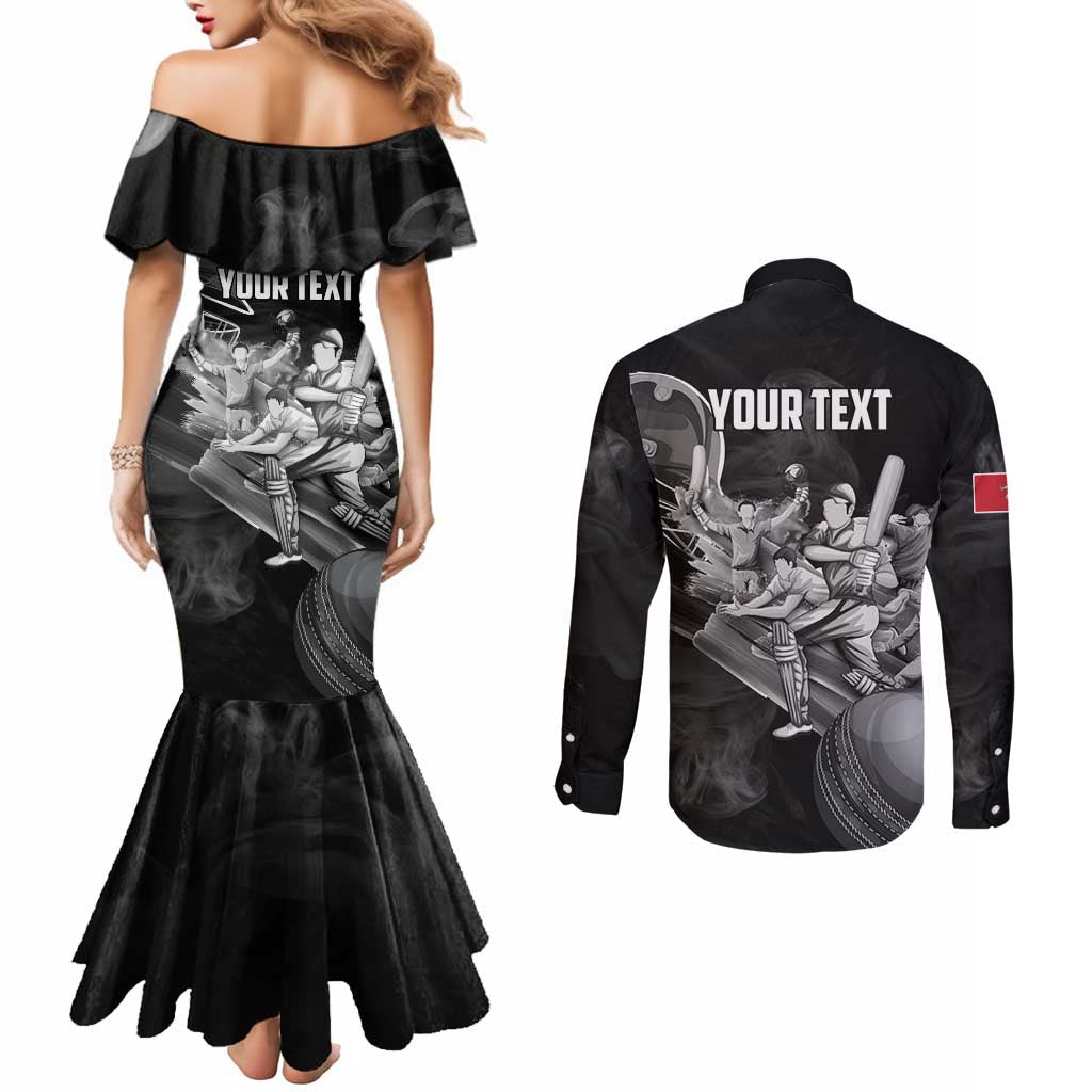 Personalized Isle of Man Cricket Couples Matching Mermaid Dress and Long Sleeve Button Shirt Go Champion - Wonder Print Shop