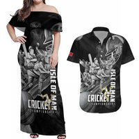 Personalized Isle of Man Cricket Couples Matching Off Shoulder Maxi Dress and Hawaiian Shirt Go Champion - Wonder Print Shop