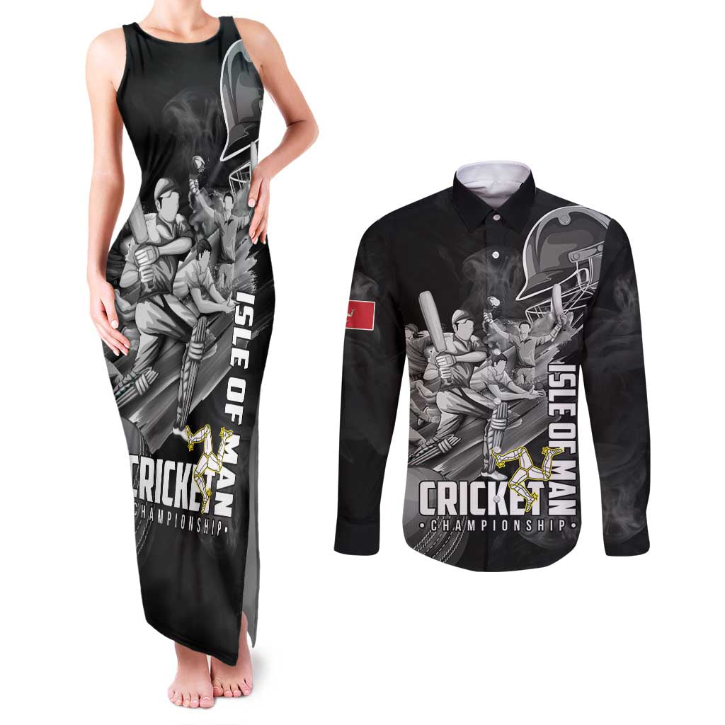 Personalized Isle of Man Cricket Couples Matching Tank Maxi Dress and Long Sleeve Button Shirt Go Champion - Wonder Print Shop