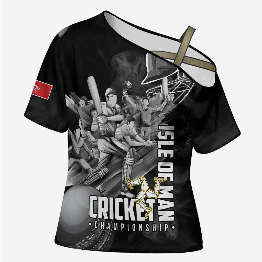 Personalized Isle of Man Cricket Cross Shoulder Shirt Go Champion - Wonder Print Shop