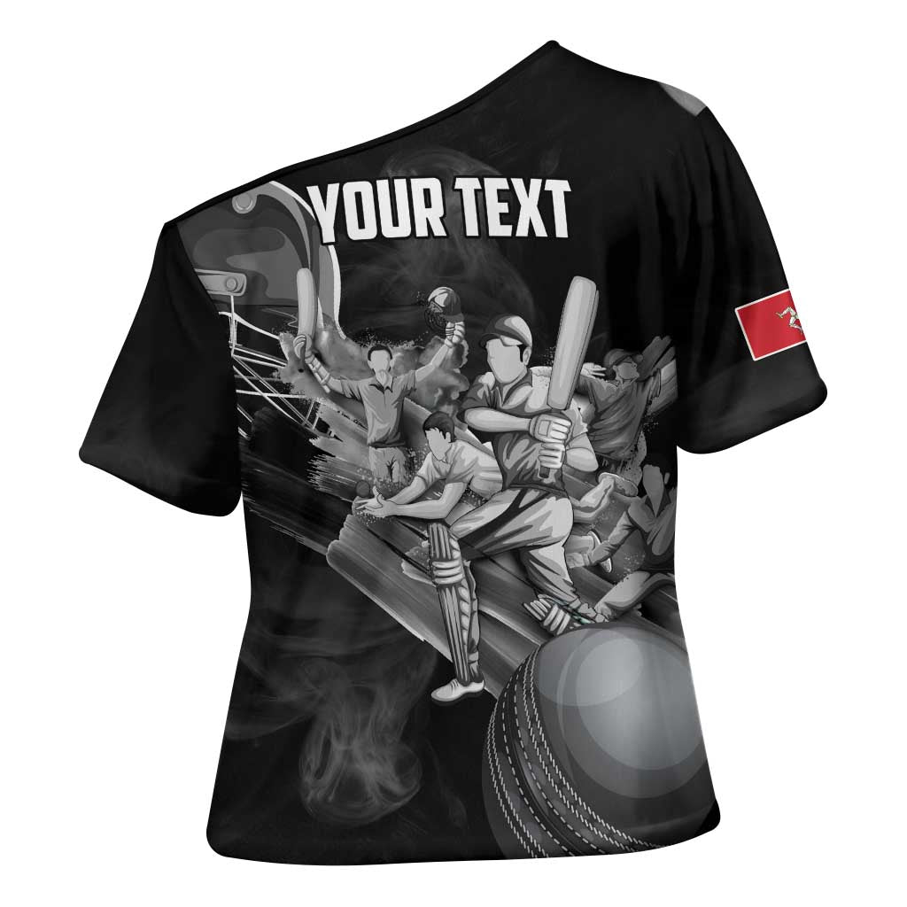 Personalized Isle of Man Cricket Cross Shoulder Shirt Go Champion - Wonder Print Shop