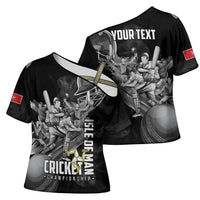 Personalized Isle of Man Cricket Cross Shoulder Shirt Go Champion - Wonder Print Shop