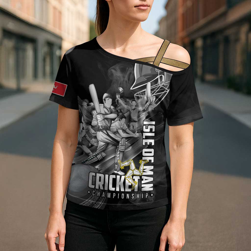 Personalized Isle of Man Cricket Cross Shoulder Shirt Go Champion - Wonder Print Shop