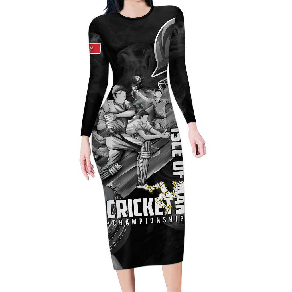 Personalized Isle of Man Cricket Family Matching Long Sleeve Bodycon Dress and Hawaiian Shirt Go Champion - Wonder Print Shop