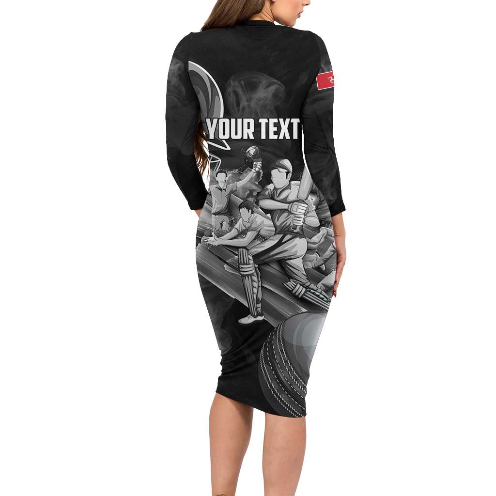 Personalized Isle of Man Cricket Family Matching Long Sleeve Bodycon Dress and Hawaiian Shirt Go Champion - Wonder Print Shop