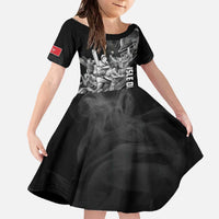 Personalized Isle of Man Cricket Family Matching Off The Shoulder Long Sleeve Dress and Hawaiian Shirt Go Champion - Wonder Print Shop
