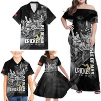 Personalized Isle of Man Cricket Family Matching Off Shoulder Maxi Dress and Hawaiian Shirt Go Champion - Wonder Print Shop