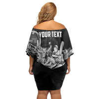 Personalized Isle of Man Cricket Family Matching Off Shoulder Short Dress and Hawaiian Shirt Go Champion - Wonder Print Shop