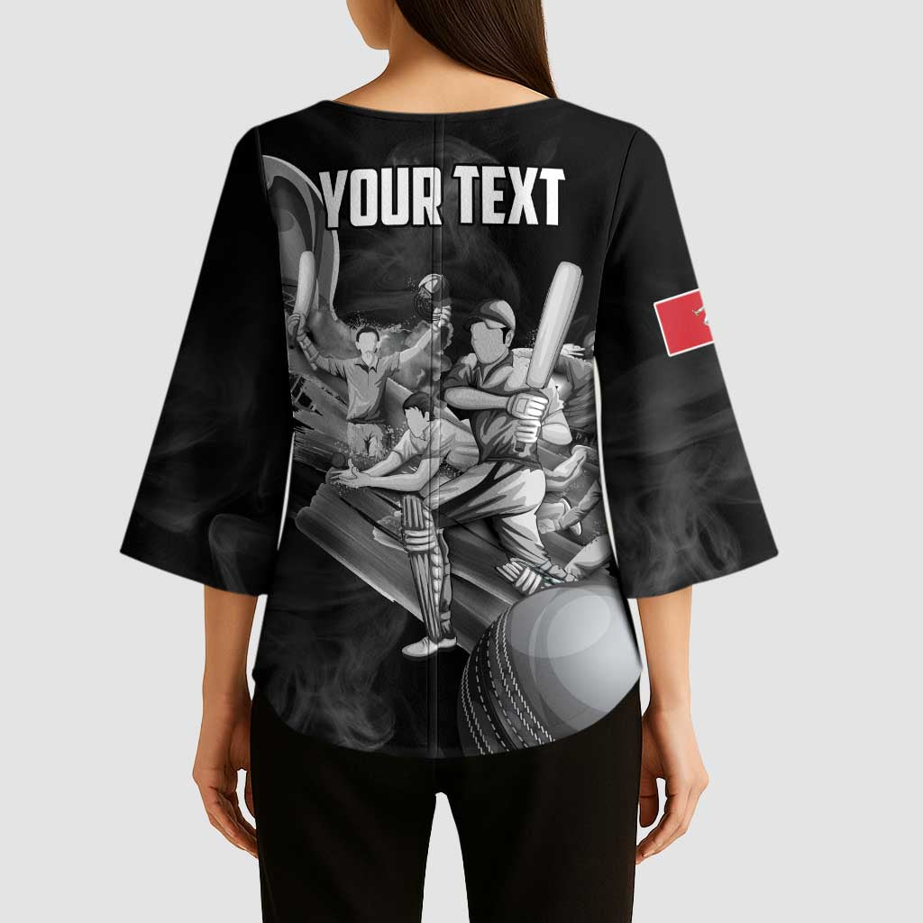 Personalized Isle of Man Cricket Kimono Sleeve Blouse Go Champion - Wonder Print Shop