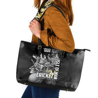 Personalized Isle of Man Cricket Leather Tote Bag Go Champion - Wonder Print Shop