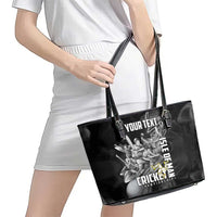 Personalized Isle of Man Cricket Leather Tote Bag Go Champion - Wonder Print Shop