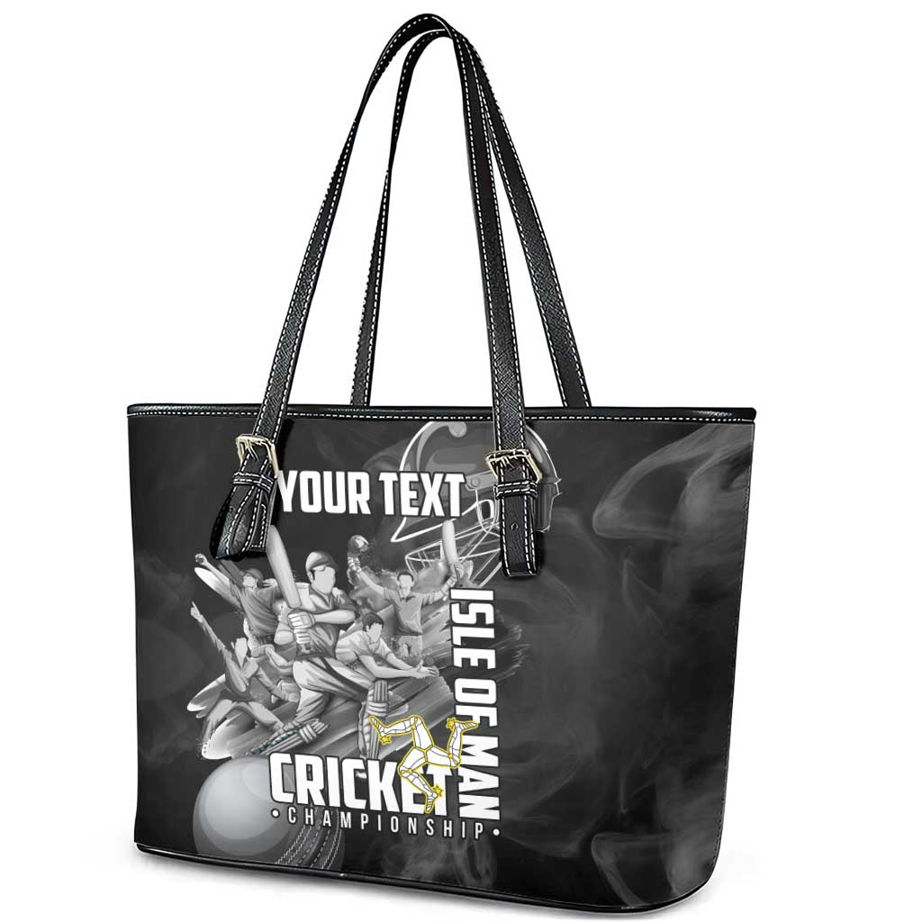 Personalized Isle of Man Cricket Leather Tote Bag Go Champion - Wonder Print Shop