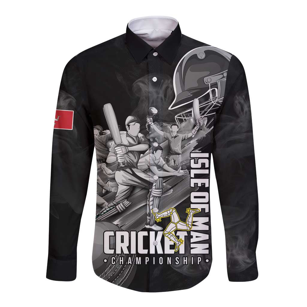 Personalized Isle of Man Cricket Long Sleeve Button Shirt Go Champion - Wonder Print Shop