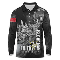 Personalized Isle of Man Cricket Long Sleeve Polo Shirt Go Champion - Wonder Print Shop