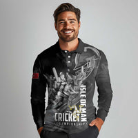 Personalized Isle of Man Cricket Long Sleeve Polo Shirt Go Champion - Wonder Print Shop