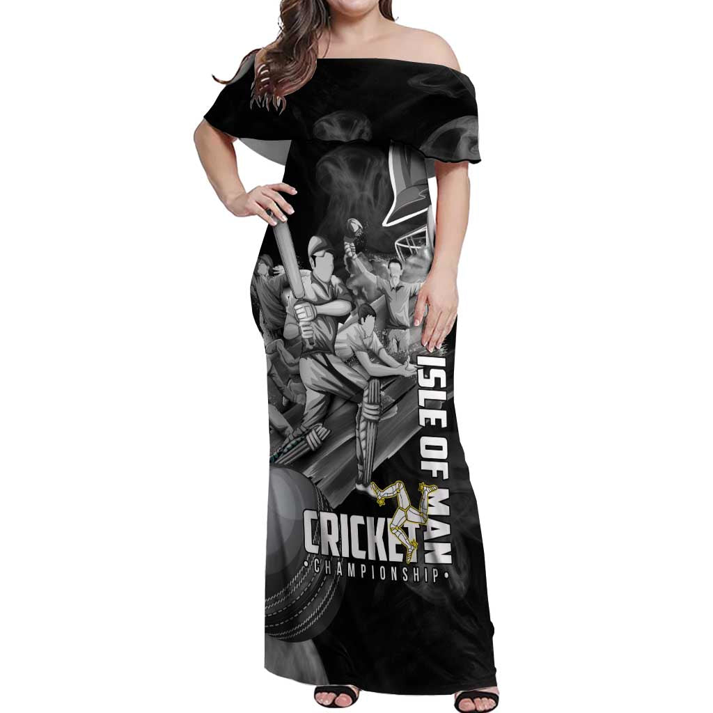 Personalized Isle of Man Cricket Off Shoulder Maxi Dress Go Champion - Wonder Print Shop