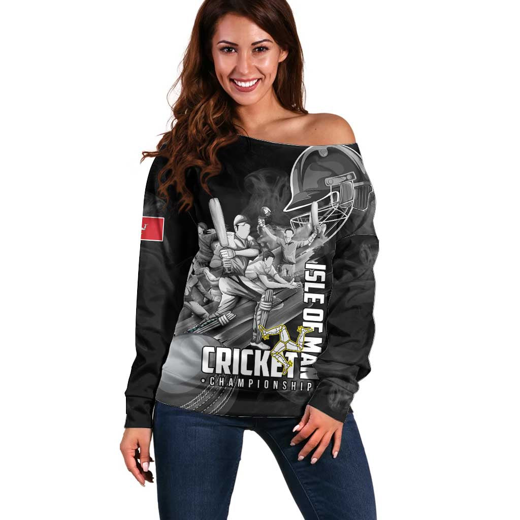 Personalized Isle of Man Cricket Off Shoulder Sweater Go Champion - Wonder Print Shop