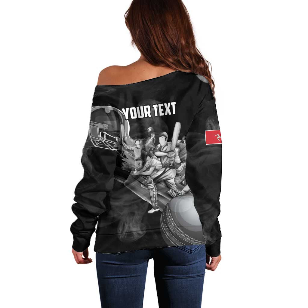 Personalized Isle of Man Cricket Off Shoulder Sweater Go Champion - Wonder Print Shop