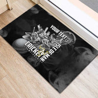 Personalized Isle of Man Cricket Rubber Doormat Go Champion - Wonder Print Shop