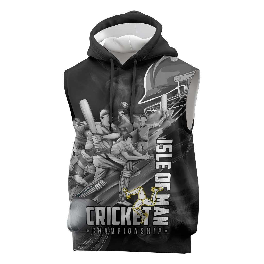 Personalized Isle of Man Cricket Sleeveless Hoodie Go Champion - Wonder Print Shop
