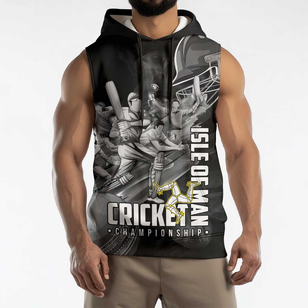 Personalized Isle of Man Cricket Sleeveless Hoodie Go Champion - Wonder Print Shop