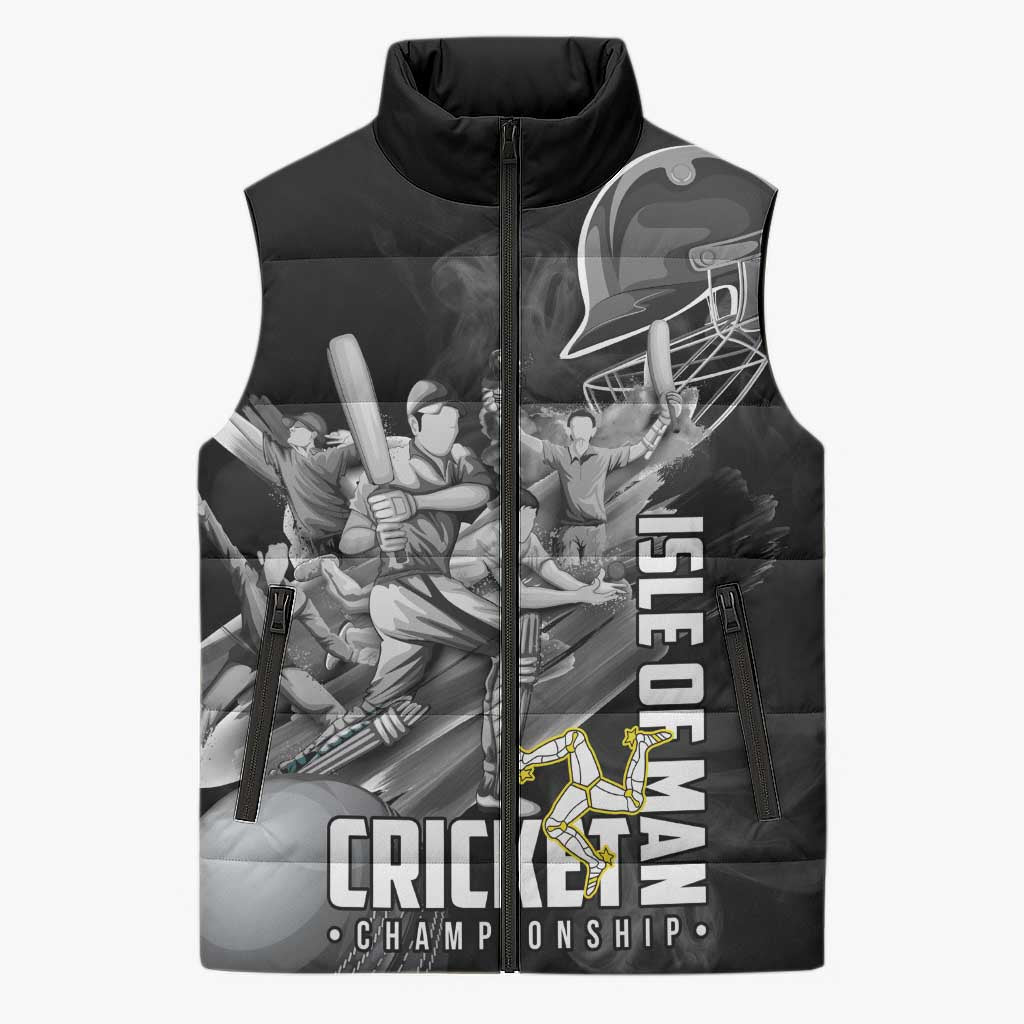 Personalized Isle of Man Cricket Sleeveless Puffer Jacket Go Champion - Wonder Print Shop