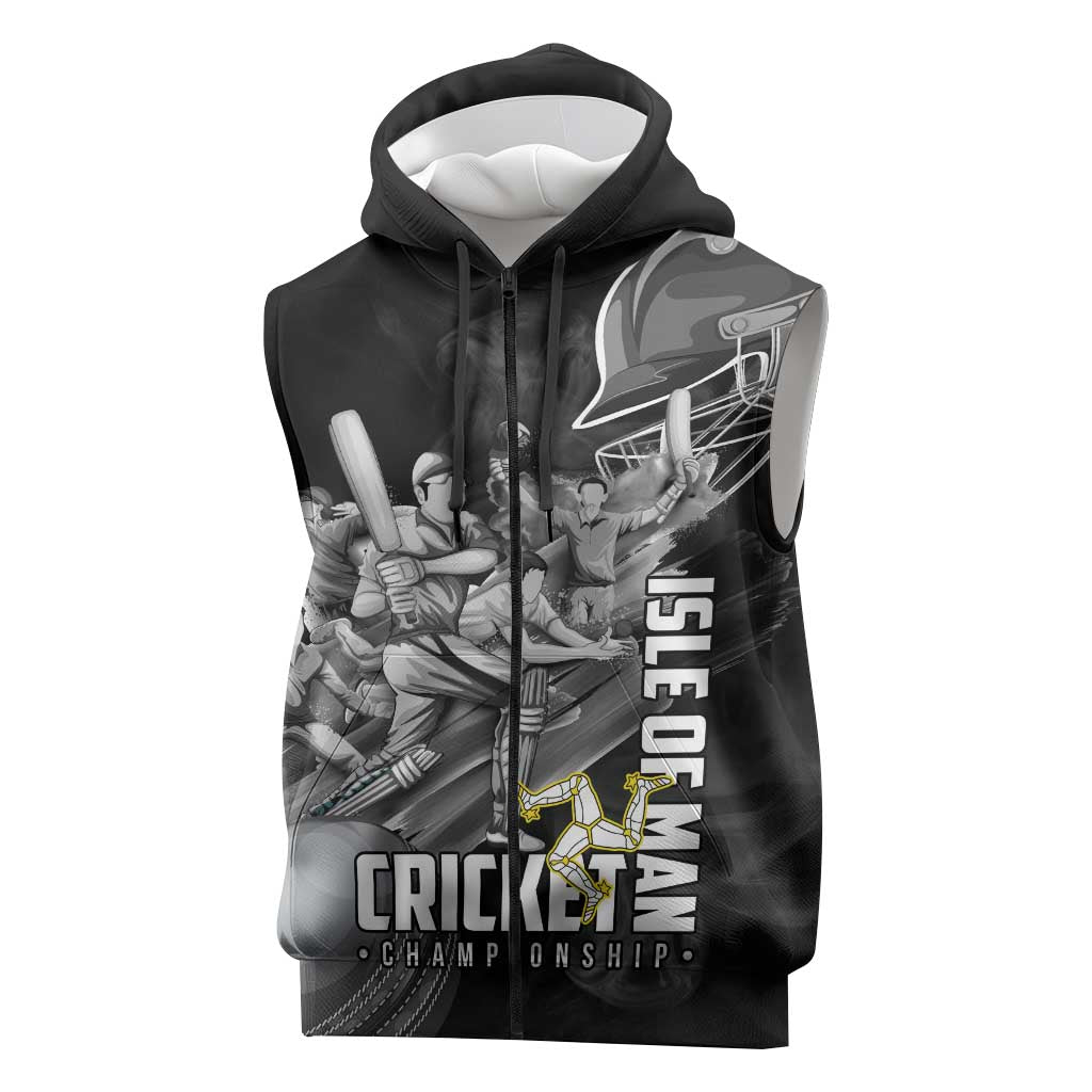 Personalized Isle of Man Cricket Sleeveless Zip Hoodie Go Champion - Wonder Print Shop