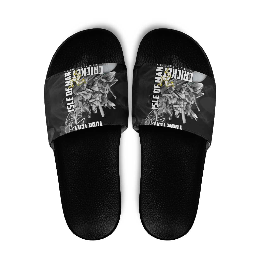Personalized Isle of Man Cricket Slide Sandals Go Champion - Wonder Print Shop