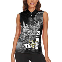 Personalized Isle of Man Cricket Women Sleeveless Polo Shirt Go Champion - Wonder Print Shop
