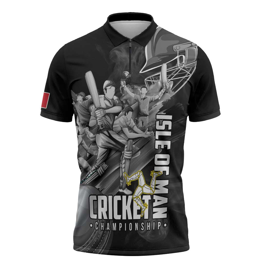 Personalized Isle of Man Cricket Zipper Polo Shirt Go Champion - Wonder Print Shop