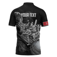 Personalized Isle of Man Cricket Zipper Polo Shirt Go Champion - Wonder Print Shop