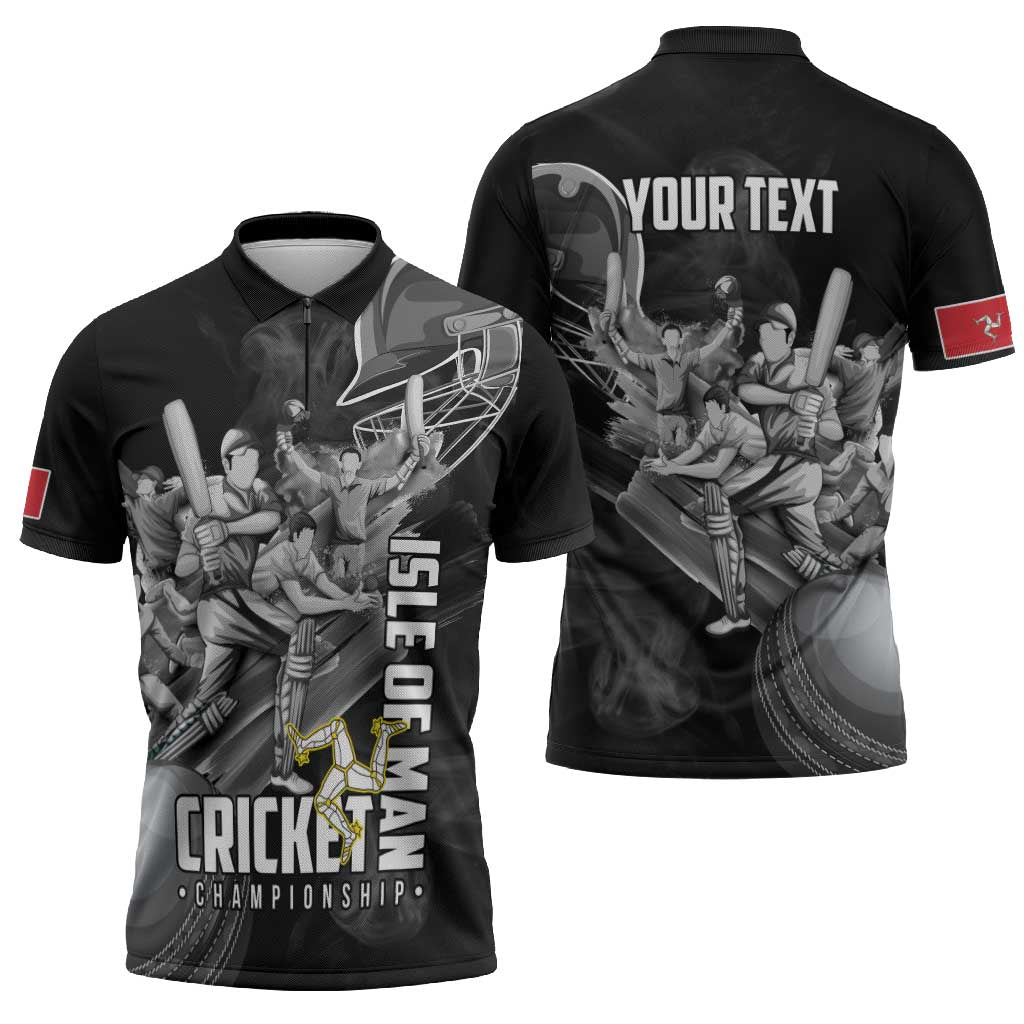 Personalized Isle of Man Cricket Zipper Polo Shirt Go Champion - Wonder Print Shop