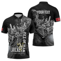Personalized Isle of Man Cricket Zipper Polo Shirt Go Champion - Wonder Print Shop