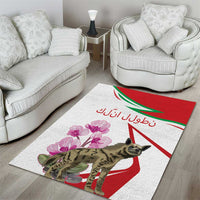 Lebanon Striped Hyena Area Rug With Cyclamen Flowers - Wonder Print Shop
