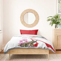 Lebanon Striped Hyena Bedding Set With Cyclamen Flowers - Wonder Print Shop