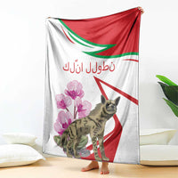 Lebanon Striped Hyena Blanket With Cyclamen Flowers