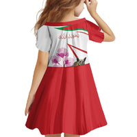 Lebanon Striped Hyena Family Matching Off The Shoulder Long Sleeve Dress and Hawaiian Shirt With Cyclamen Flowers - Wonder Print Shop