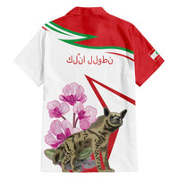 Lebanon Striped Hyena Family Matching Off Shoulder Maxi Dress and Hawaiian Shirt With Cyclamen Flowers - Wonder Print Shop