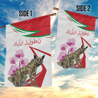 Lebanon Striped Hyena Garden Flag With Cyclamen Flowers - Wonder Print Shop