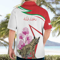 Lebanon Striped Hyena Hawaiian Shirt With Cyclamen Flowers - Wonder Print Shop