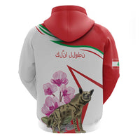 Lebanon Striped Hyena Hoodie With Cyclamen Flowers - Wonder Print Shop