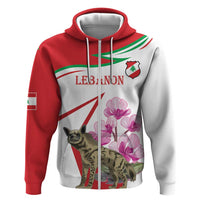 Lebanon Striped Hyena Hoodie With Cyclamen Flowers - Wonder Print Shop